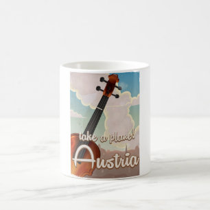 Mug Affiche de voyage vintage violon Autriche.