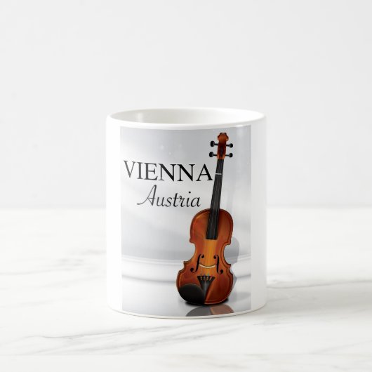 Mug Affiche de voyage violon Vienne Autriche (Centre)