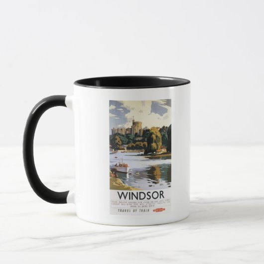 Mug Affiche du château de Windsor sur les chemins de f (Gauche)