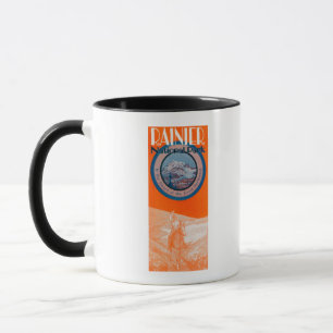 Mug Affiche du mont Rainier - équitation