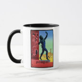 Mug Affiche italienne vintage de voyage de Pompeii (Gauche)