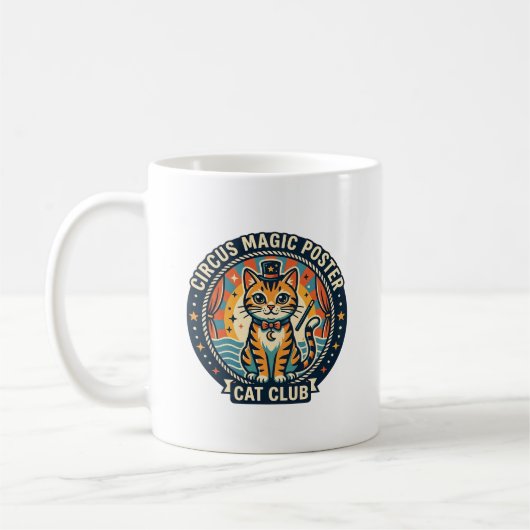 Mug Affiche Magie de Cirque Chat Mignon Design - Cirqu (Gauche)