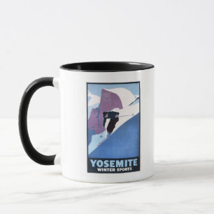 Mug Affiche promotionnelle de ski de sports d'hiver