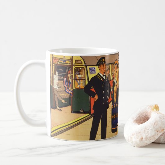 Mug Affiche Publicitaire vintage Pour Londres Undergro (Avec donut)