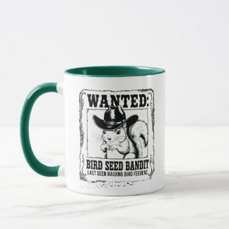 Mug Affiche recherchée écureuil drôle | Bandit de grai