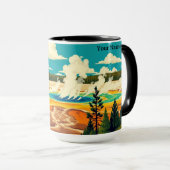 Mug Affiche Rétro Grande Source Prismatique Moderne (Devant droit)