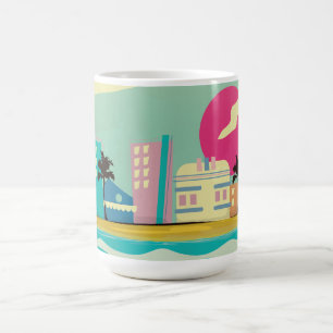 Mug Affiche vintage de Miami des années 1980