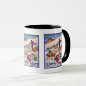 Mug Affiche vintage de ski, Arlberg, St Anton (Devant droit)