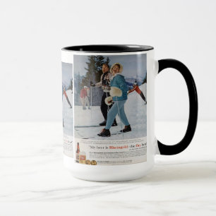 Mug Affiche vintage de ski, bière de Rheingold