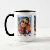 Mug Affiche vintage de ski, ski Autriche, Innsbruck (Gauche)
