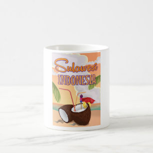 Mug Affiche vintage de voyage de style de Sulawesi