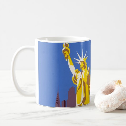 Mug Affiche Vintage voyage pour Allegheny Airlines (Avec donut)
