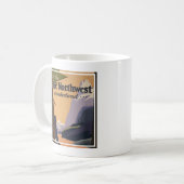 Mug Affiche Vintage voyage Vue Montagne (Devant gauche)