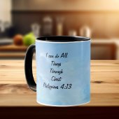 Mug Affirm/Écriture Philippiens 4:13 Œuvre originale