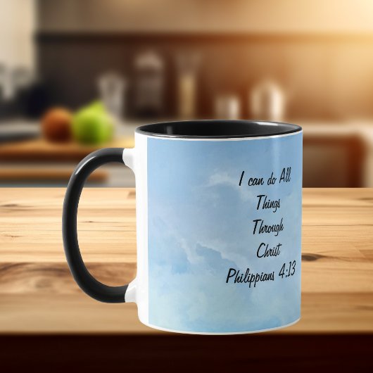 Mug Affirm/Écriture Philippiens 4:13 Œuvre originale