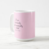 Mug Affirmation biblique positive rose pâle simple (Devant gauche)