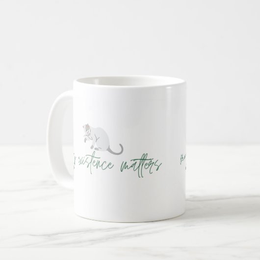 Mug Affirmation Cat Mug, "My Existence Matters" (Devant gauche)