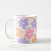 Mug Affirmation complémentaire Retro Floral Enseignant (Gauche)