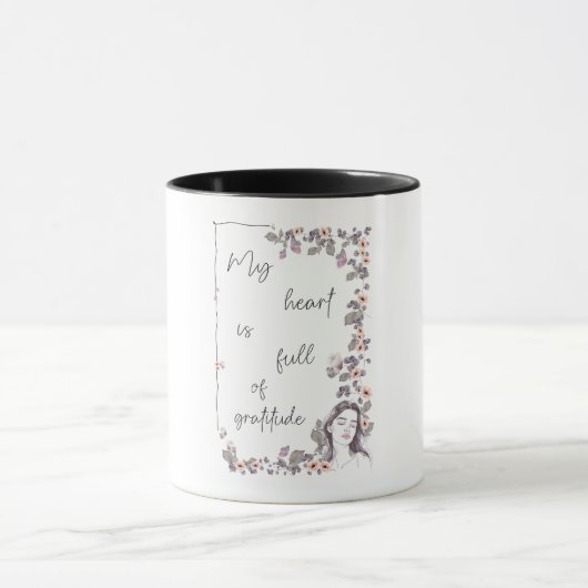 Mug Affirmation de gratitude. Floraison de l'état d'es (Centre)