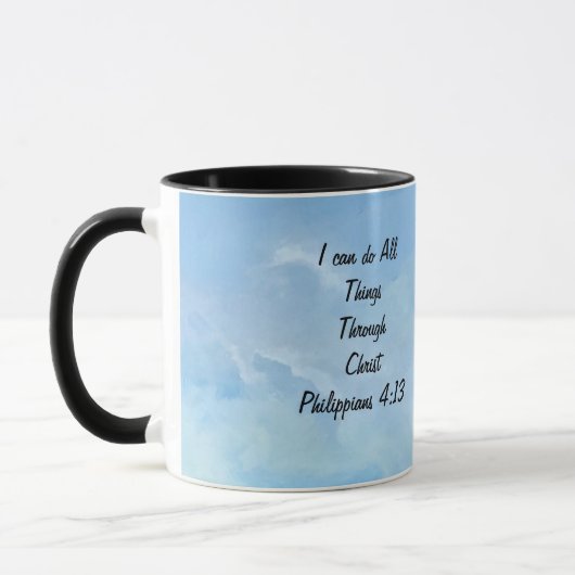 Mug Affirmation/Ecriture Philippiens 4:13 Art original (Gauche)