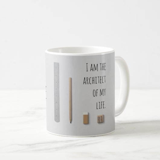 Mug Affirmation je suis l'architecte de ma vie (Devant droit)