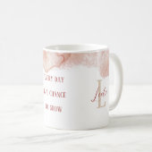 Mug Affirmation personnalisée Café Aquarelle rose (Devant droit)