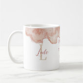 Mug Affirmation personnalisée Café Aquarelle rose (Gauche)