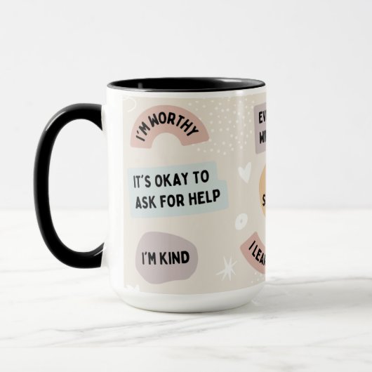 Mug Affirmations Abstraites modernes en formes arrondi (Gauche)