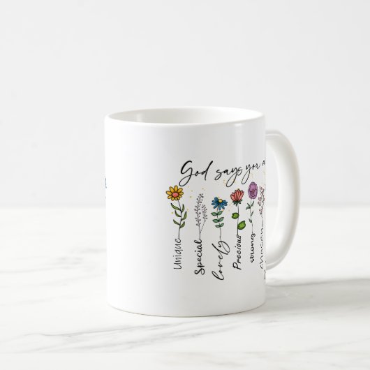 Mug Affirmations de Dieu (Devant droit)