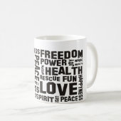 Mug affirmations noir - arrière - plan clair (Devant droit)