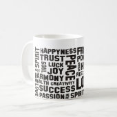 Mug affirmations noir - arrière - plan clair (Devant gauche)