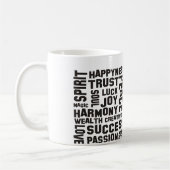 Mug affirmations noir - arrière - plan clair (Gauche)