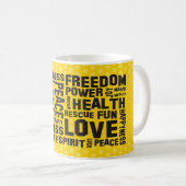 Mug affirmations noir - points jaunes (Devant droit)