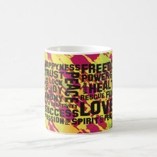 Mug affirmations noir - vert rose éclat