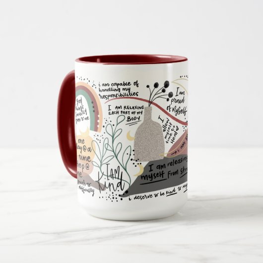 Mug Affirmations positives d'auto-amour (Devant gauche)