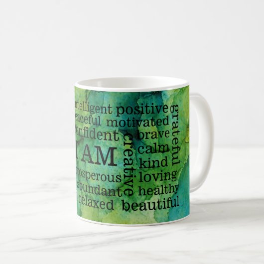 Mug Affirmations positives Déclaration de I AM (Devant droit)
