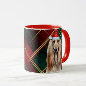 Mug Afghan Hound Dog Lover Holiday Plaid Christmas (Devant droit)