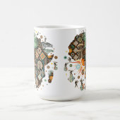 Mug Africa Map Decorative Tribal Elements Pattern (Centre)