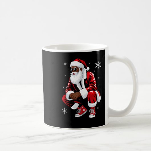 Mug African American Christmas Pajama Xmas Afro Santa  (Droite)