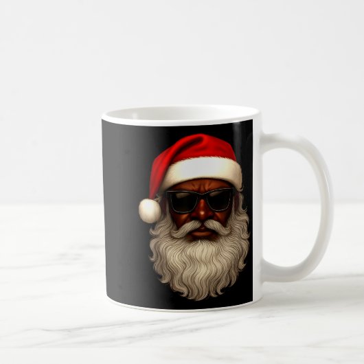 Mug African American Santa Christmas Pajama Cool Black (Droite)