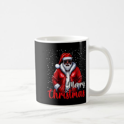 Mug African American Santa Christmas Shirt Pajama Cool (Droite)