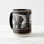 Mug African Elephant Sur La Télévision Analogique, (Devant gauche)