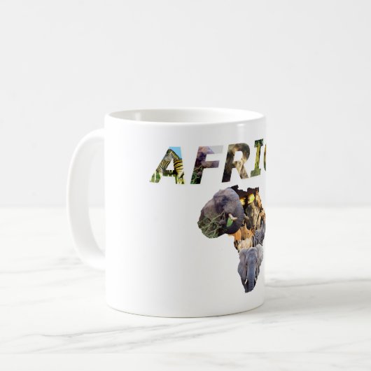 Mug Afrique Faune Continent Afrique Collage (Devant gauche)