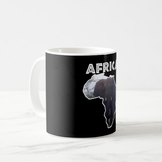 Mug Afrique Faune Continent Blanc Eléphant Mist (Devant gauche)