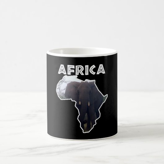 Mug Afrique Faune Continent Blanc Eléphant Mist (Centre)