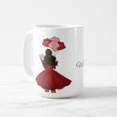 Mug Afro-Américain avec des ballons Saint-Valentin (Devant gauche)