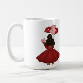 Mug Afro-Américain avec des ballons Saint-Valentin (Gauche)