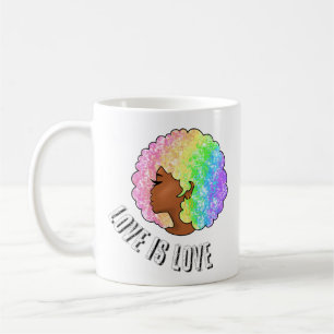 Mug afro arc-en-ciel LGBTQ amour est amour fierté fill