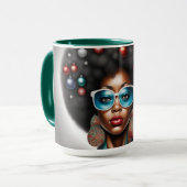 Mug Afro femme élégante et bizarre ambiance de vacance (Devant gauche)