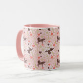 Mug Afro Unicorn Coeur et Star Motif rose (Devant gauche)